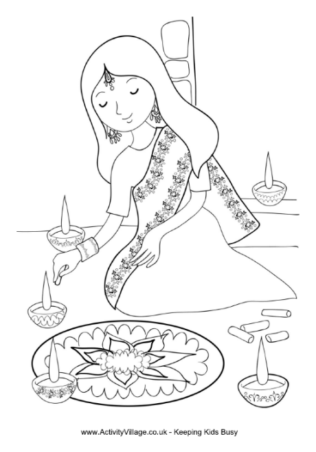 36 Festive Rangoli Coloring Pages for Kids Printable 4