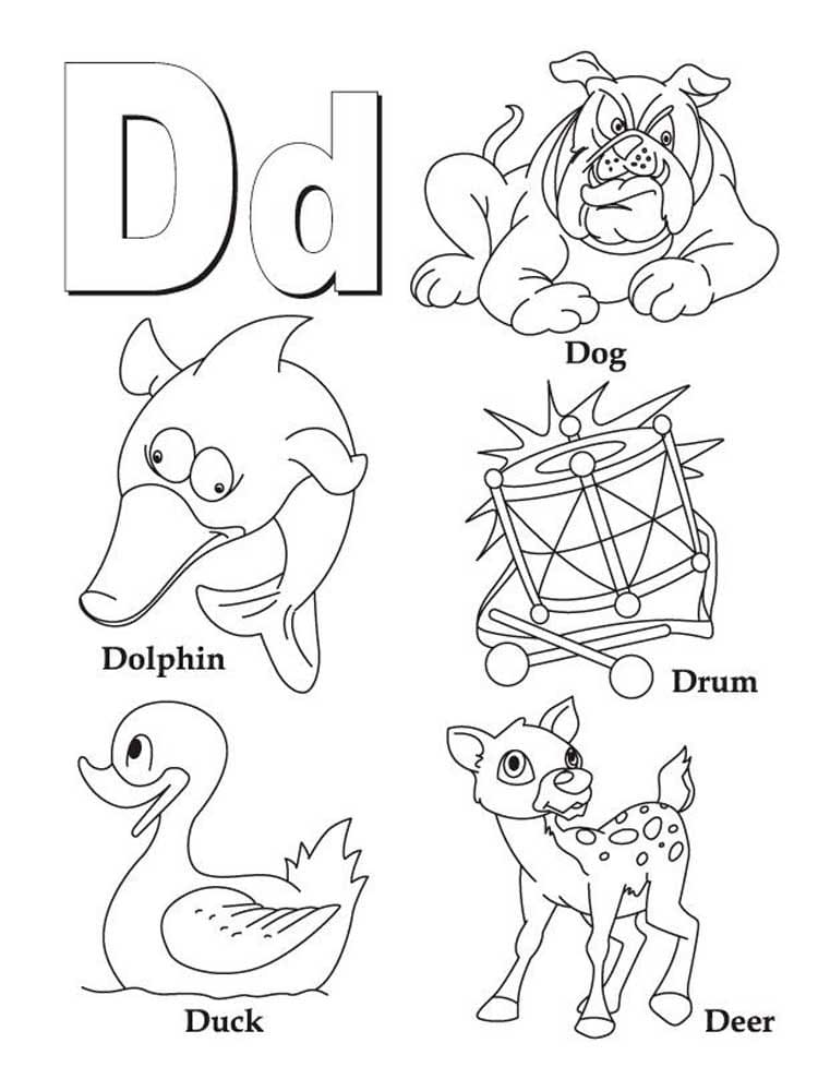 36 Letter D Coloring Pages Printable 3