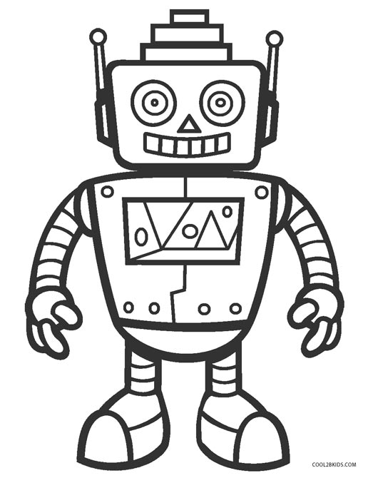 36 Robot Coloring Pages for Kids Printable 1