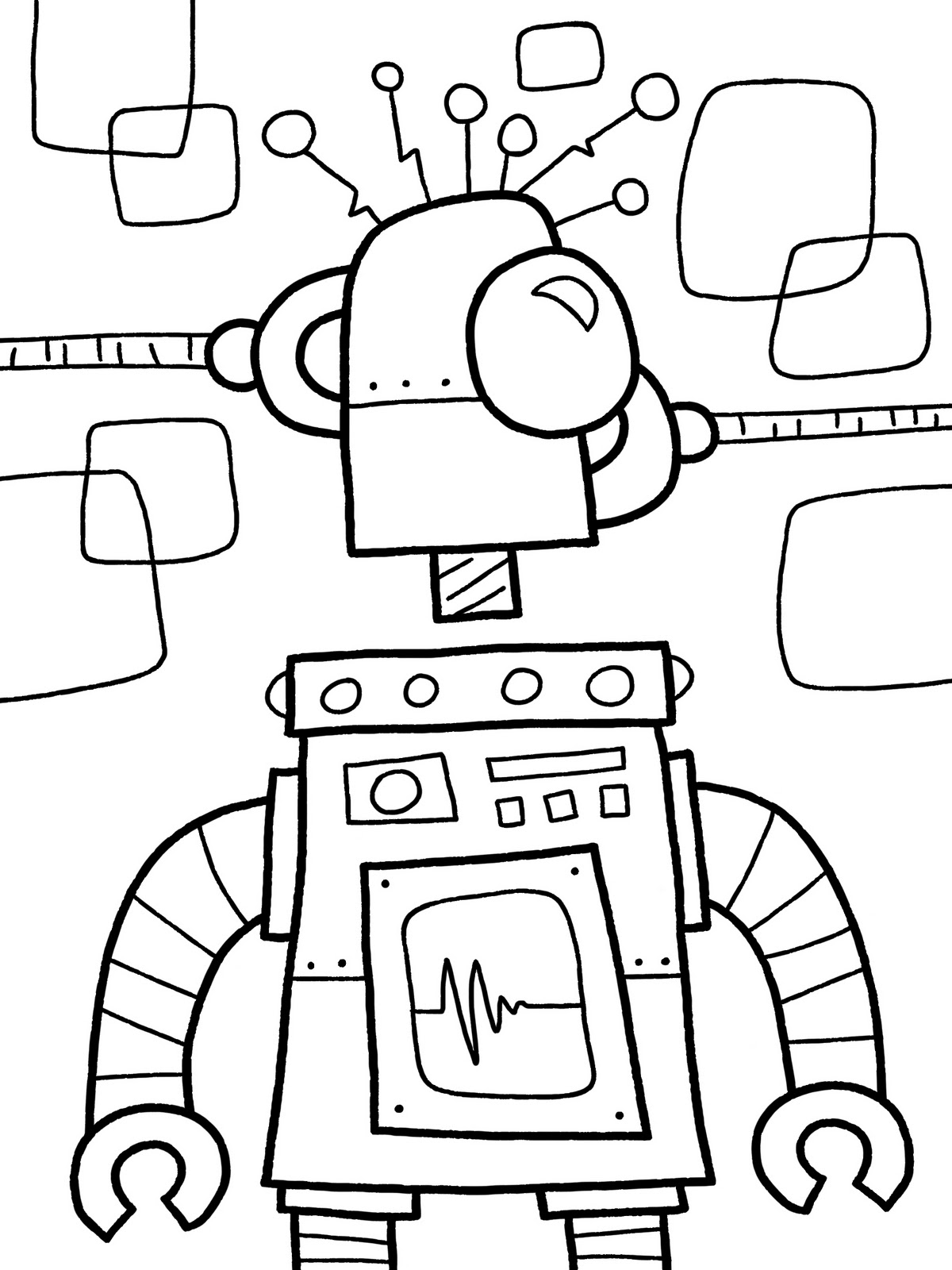 36 Robot Coloring Pages for Kids Printable 25