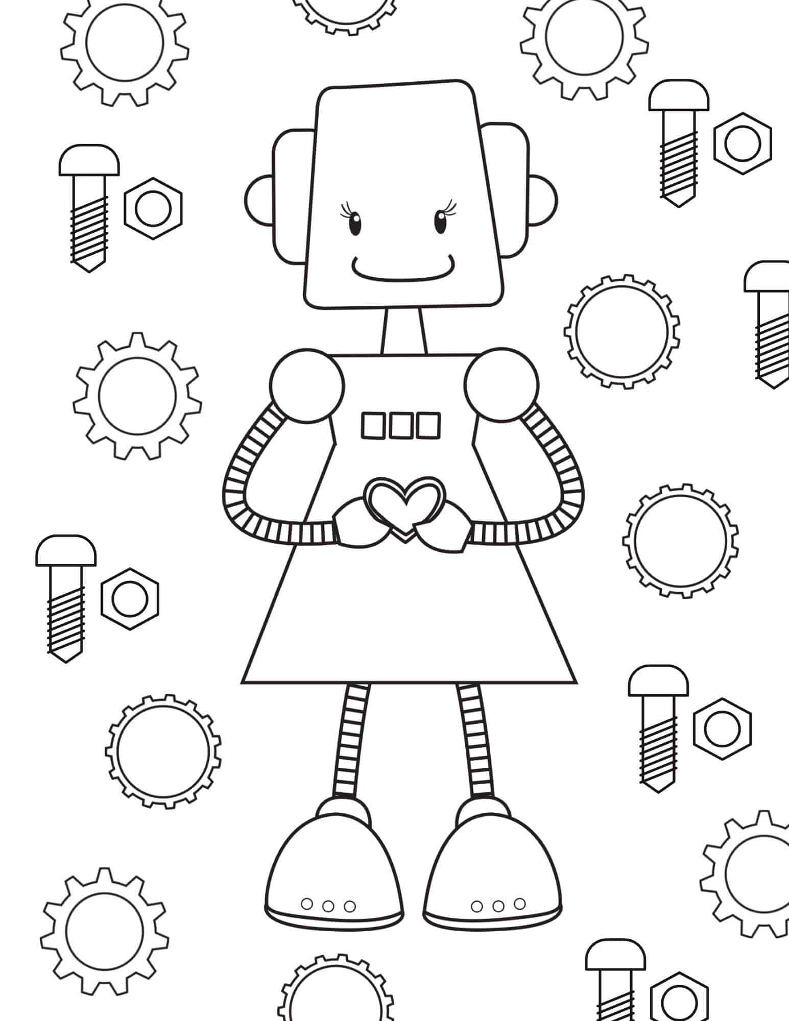 36 Robot Coloring Pages for Kids Printable 28