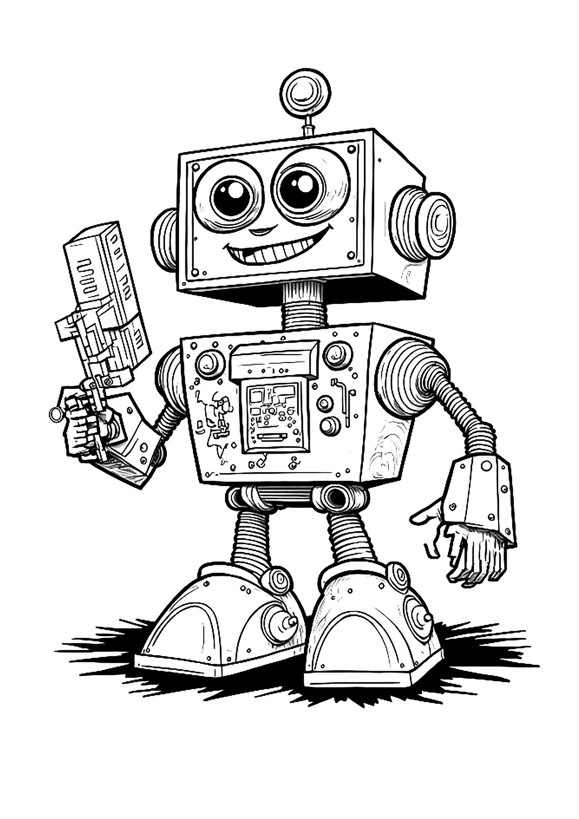 36 Robot Coloring Pages for Kids Printable 35