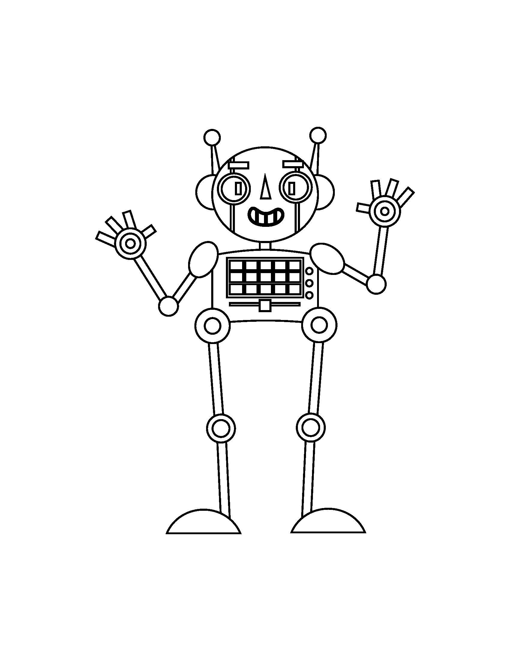 36 Robot Coloring Pages for Kids Printable 4