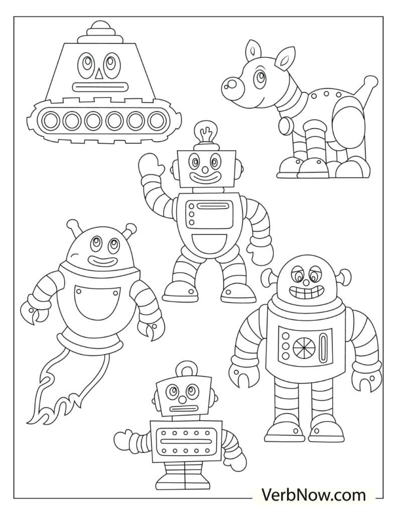 36 Robot Coloring Pages for Kids Printable 6