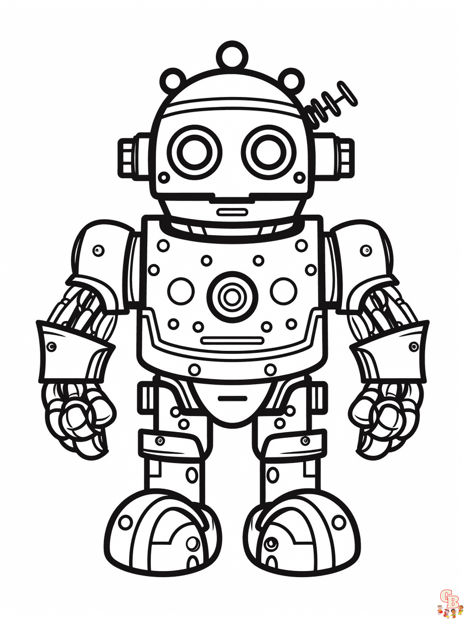 36 Robot Coloring Pages for Kids Printable 8