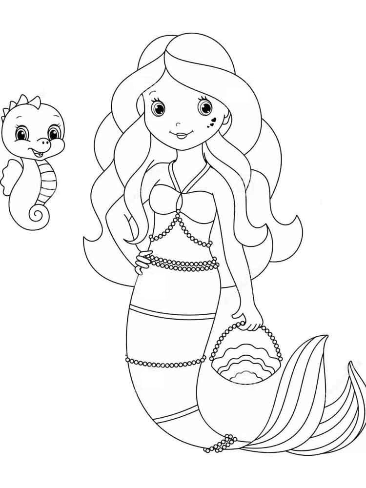 37 Charming Black Little Mermaid Coloring Pages Printable 11