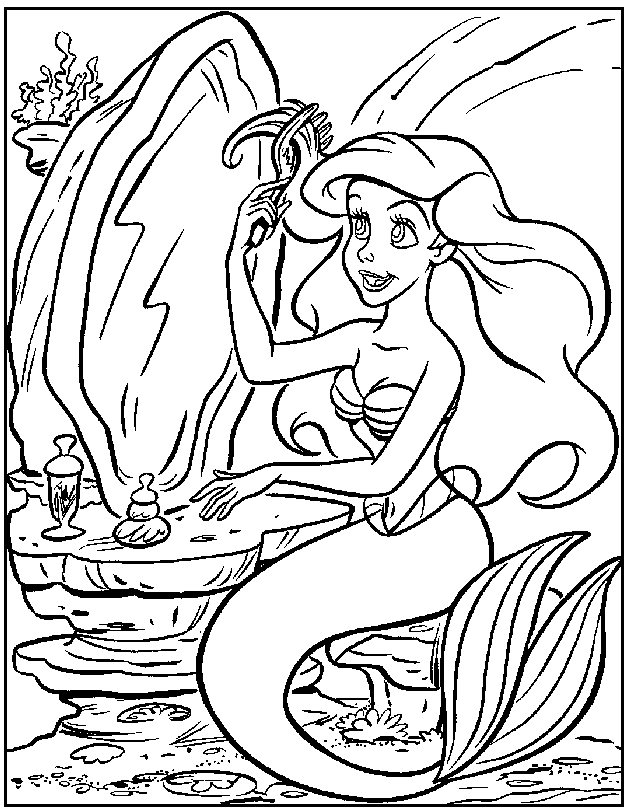 37 Charming Black Little Mermaid Coloring Pages Printable 13