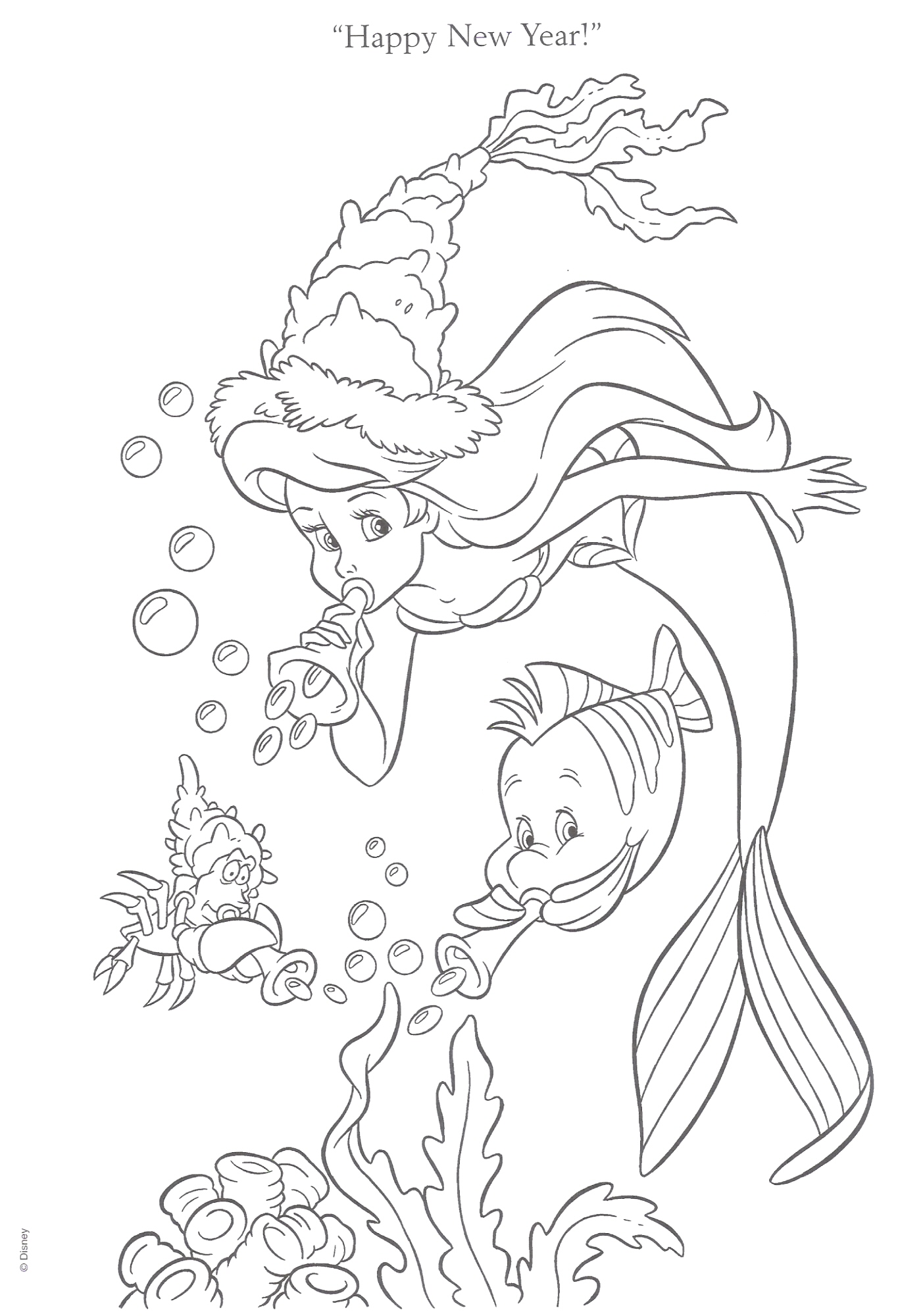 37 Charming Black Little Mermaid Coloring Pages Printable 14