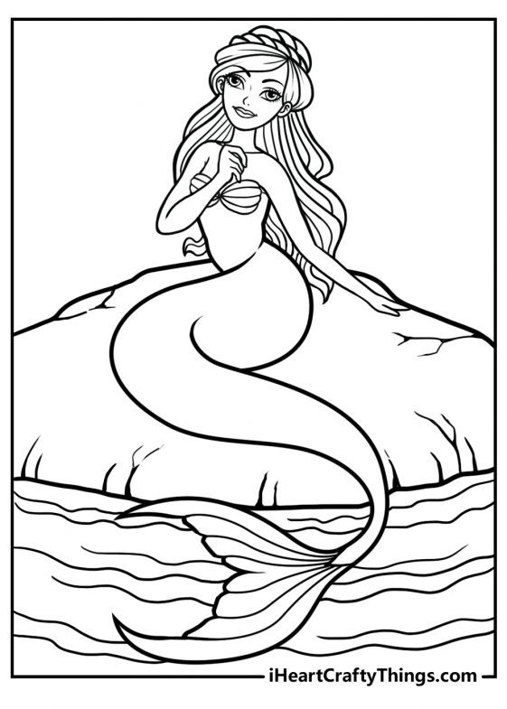 37 Charming Black Little Mermaid Coloring Pages Printable 17