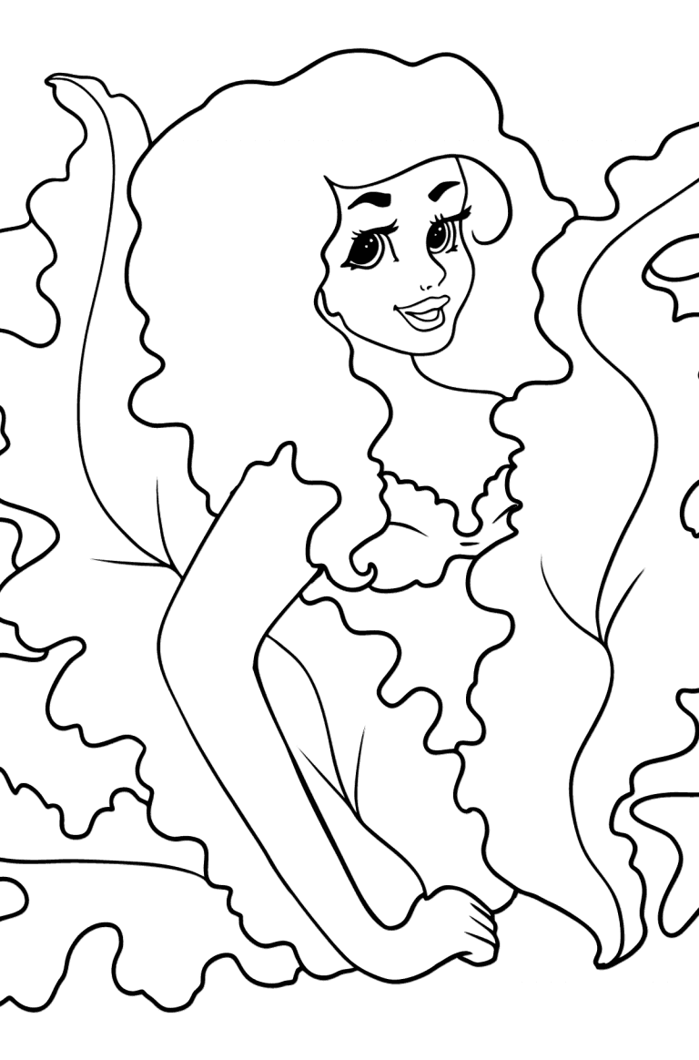 37 Charming Black Little Mermaid Coloring Pages Printable 35