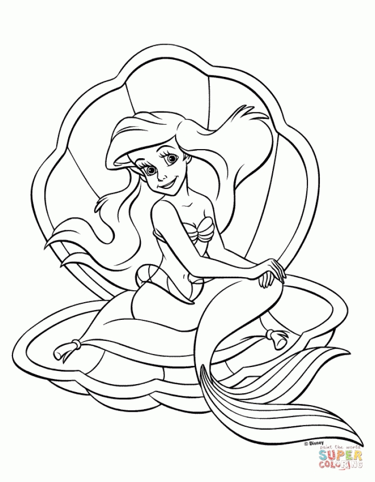 37 Charming Black Little Mermaid Coloring Pages Printable 6