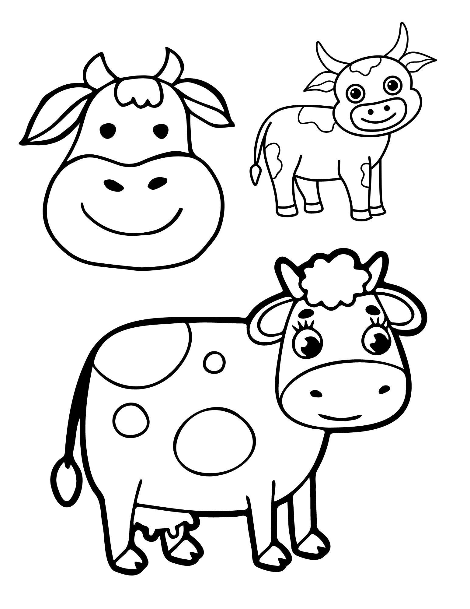 37 Cute Cows Coloring Pages Printable 2