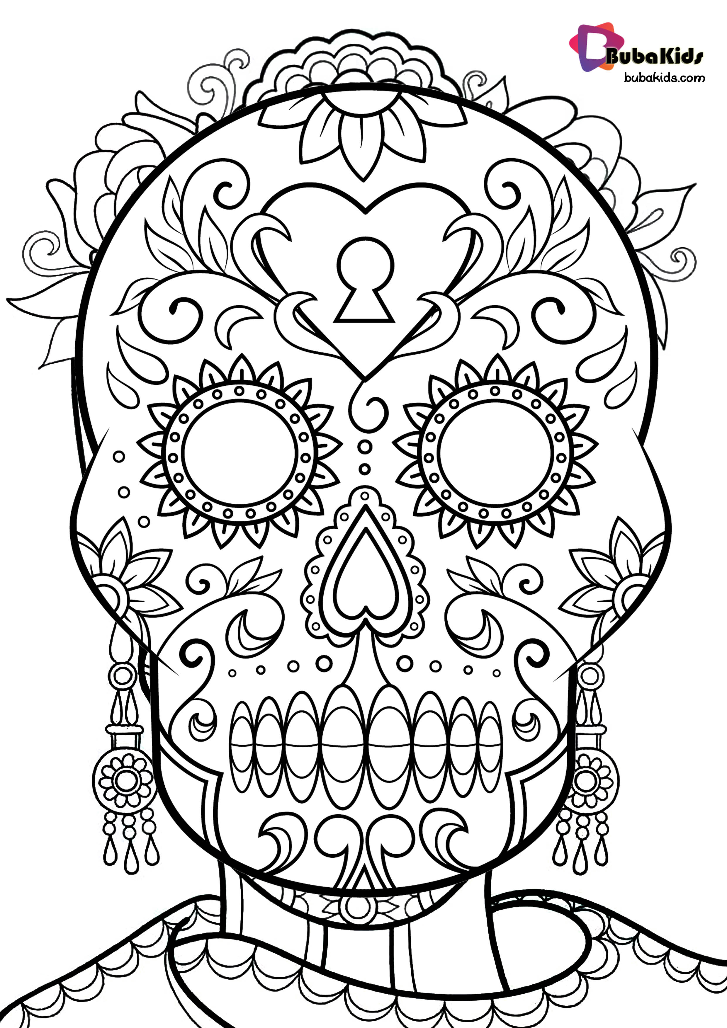 37 Festive La Calavera Catrina Coloring Page Printable 1