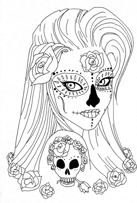 37 Festive La Calavera Catrina Coloring Page Printable 10