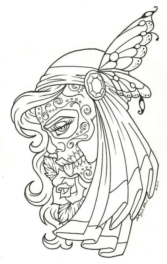 37 Festive La Calavera Catrina Coloring Page Printable 12