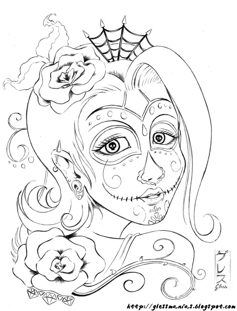 37 Festive La Calavera Catrina Coloring Page Printable 15