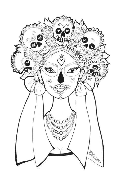 37 Festive La Calavera Catrina Coloring Page Printable 25