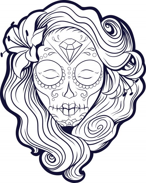 37 Festive La Calavera Catrina Coloring Page Printable 28