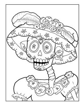 37 Festive La Calavera Catrina Coloring Page Printable 34