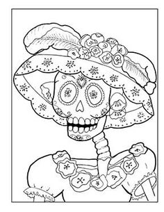 37 Festive La Calavera Catrina Coloring Page Printable 5