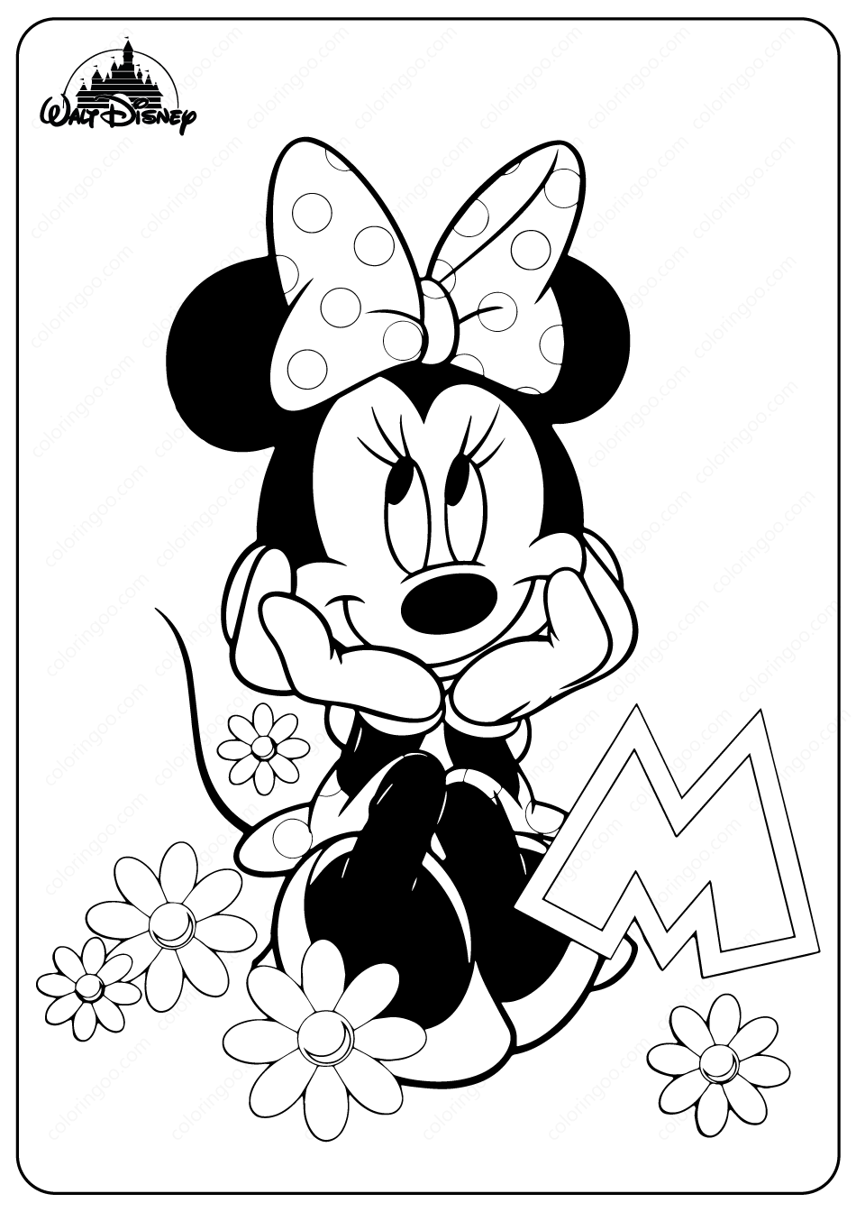 37 Fun Minnie Mouse Coloring Pages Printable 13