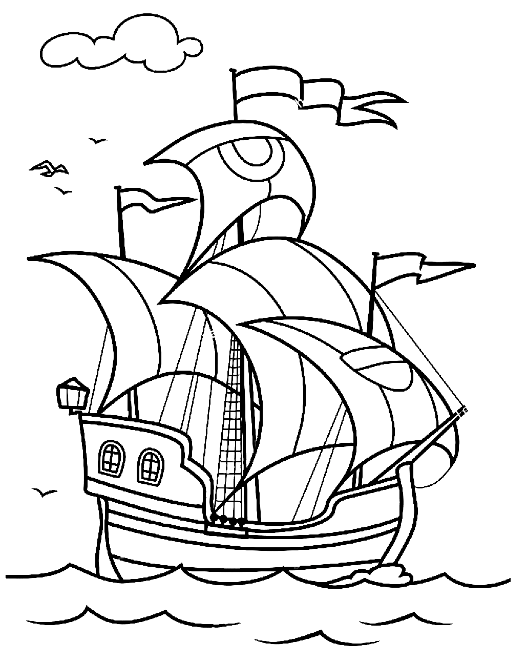 37 Nautical Ship and Boat Coloring Pages Printable 11