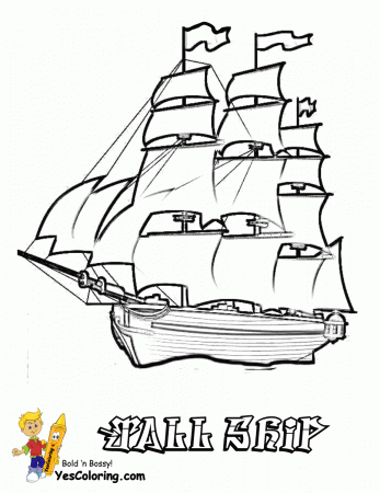 37 Nautical Ship and Boat Coloring Pages Printable 20