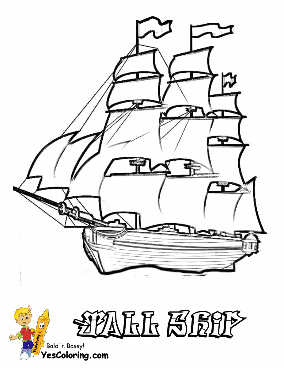 37 Nautical Ship and Boat Coloring Pages Printable 3