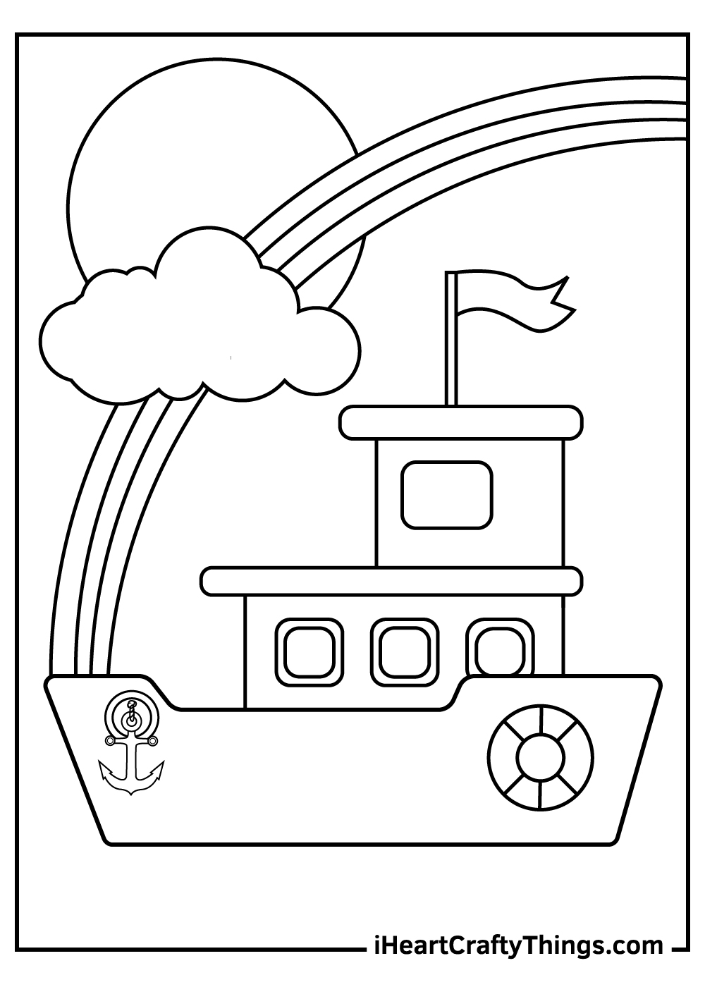 37 Nautical Ship and Boat Coloring Pages Printable 7