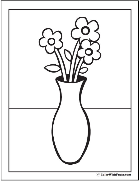 37 Simple Vase Coloring Page Printable Coloring Pages 14