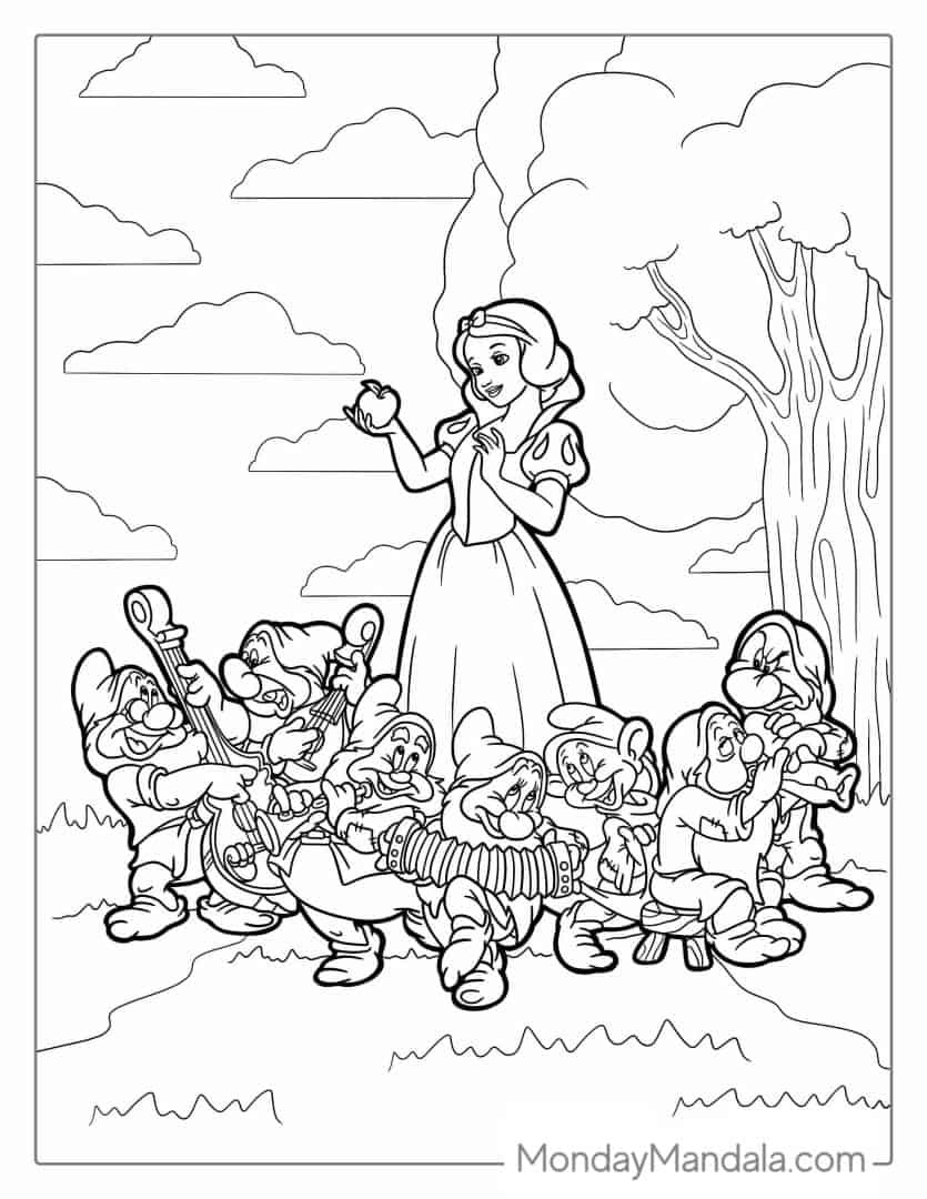 37 Snow White Coloring Pages Printable 2