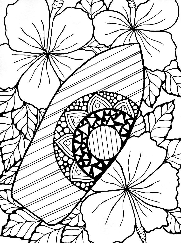 tropical hawaiian themed coloring pages printable jpg