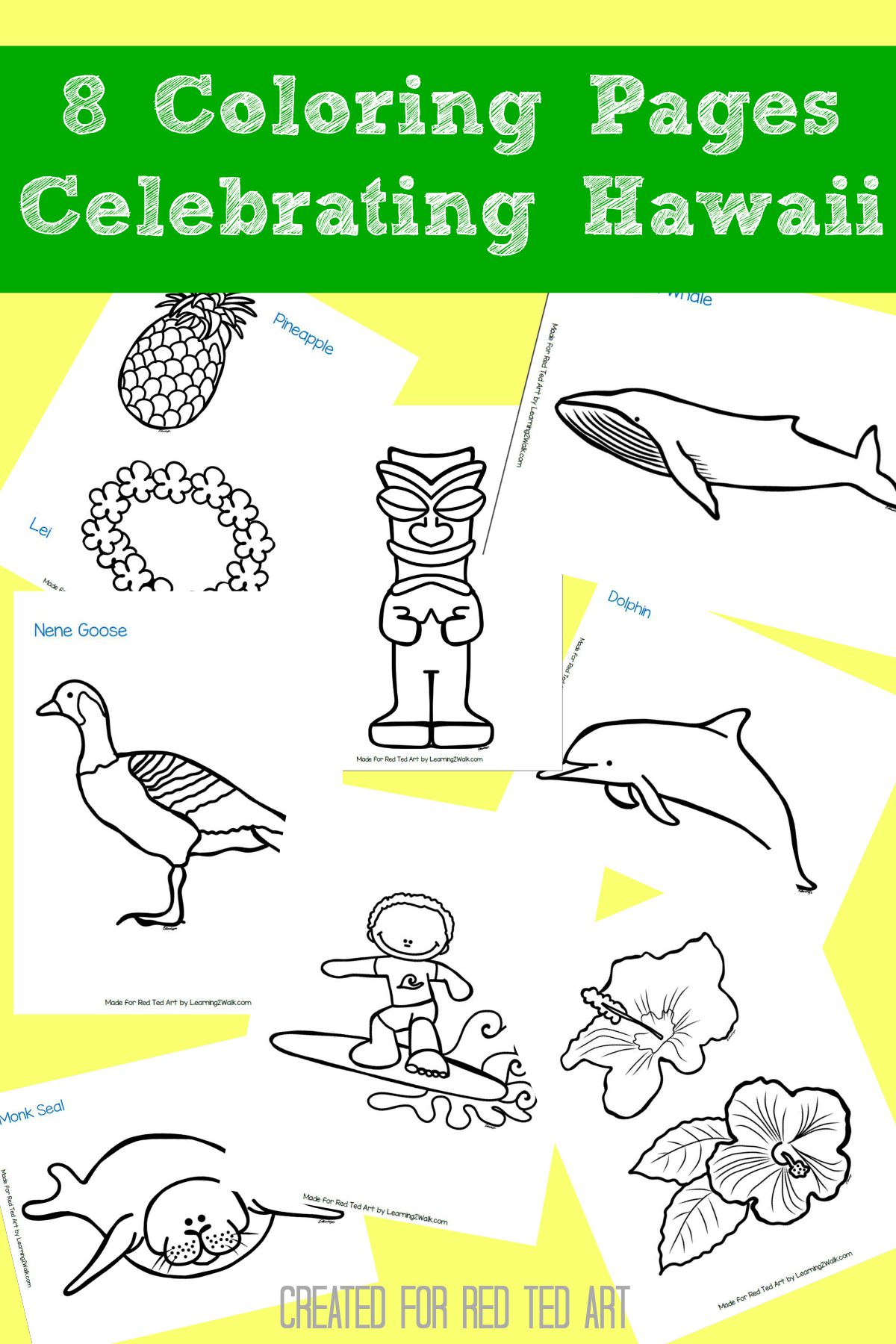 37 Tropical Hawaiian Themed Coloring Pages Printable 10