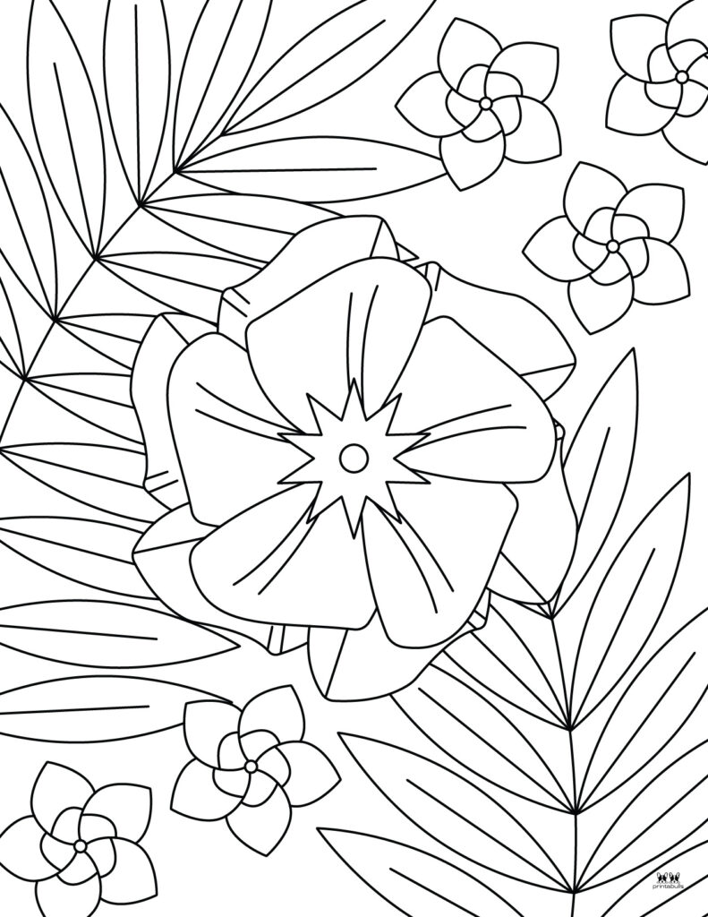 37 Tropical Hawaiian Themed Coloring Pages Printable 11