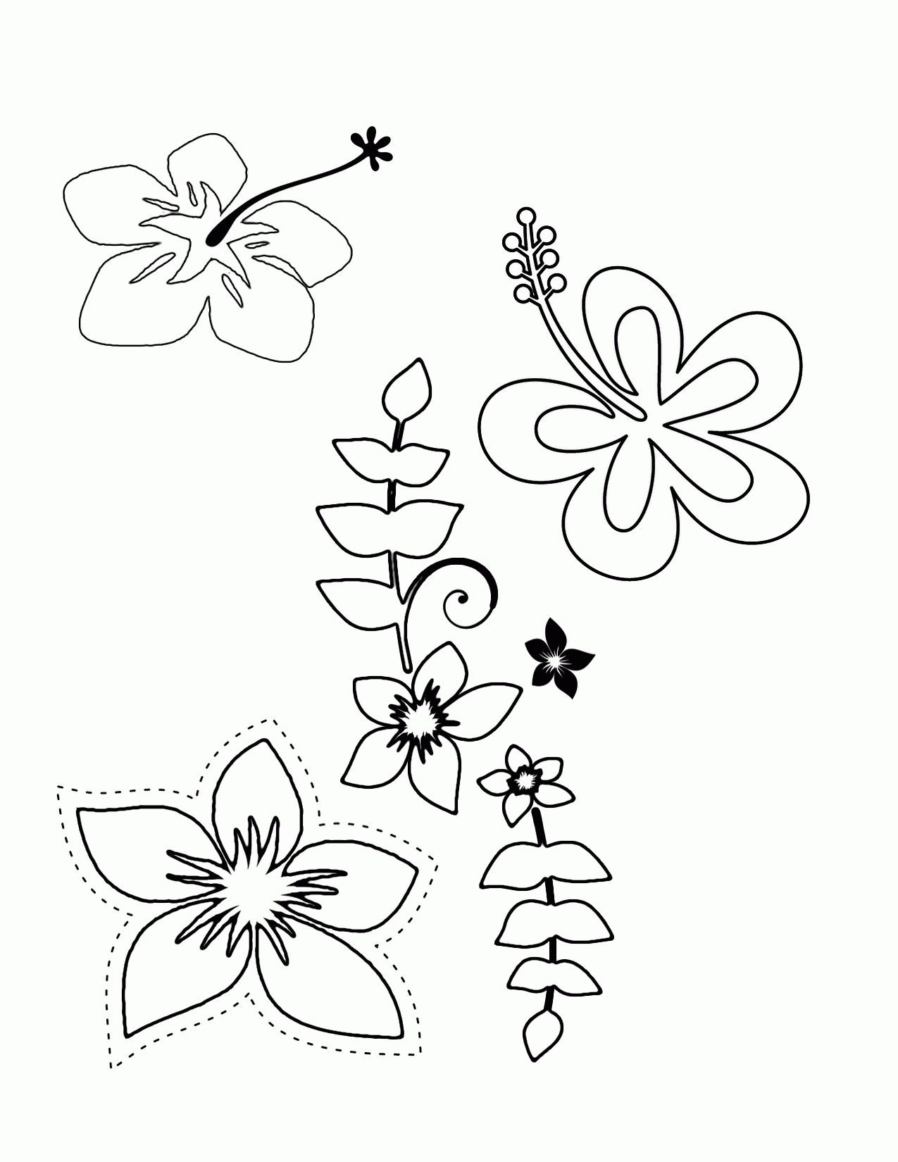 37 Tropical Hawaiian Themed Coloring Pages Printable 3