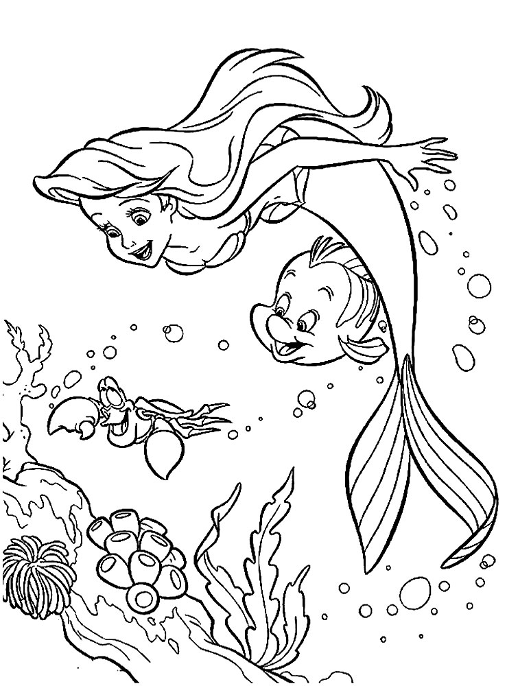 38 Cute Ariel The Little Mermaid Pictures Coloring Pages Printable 2