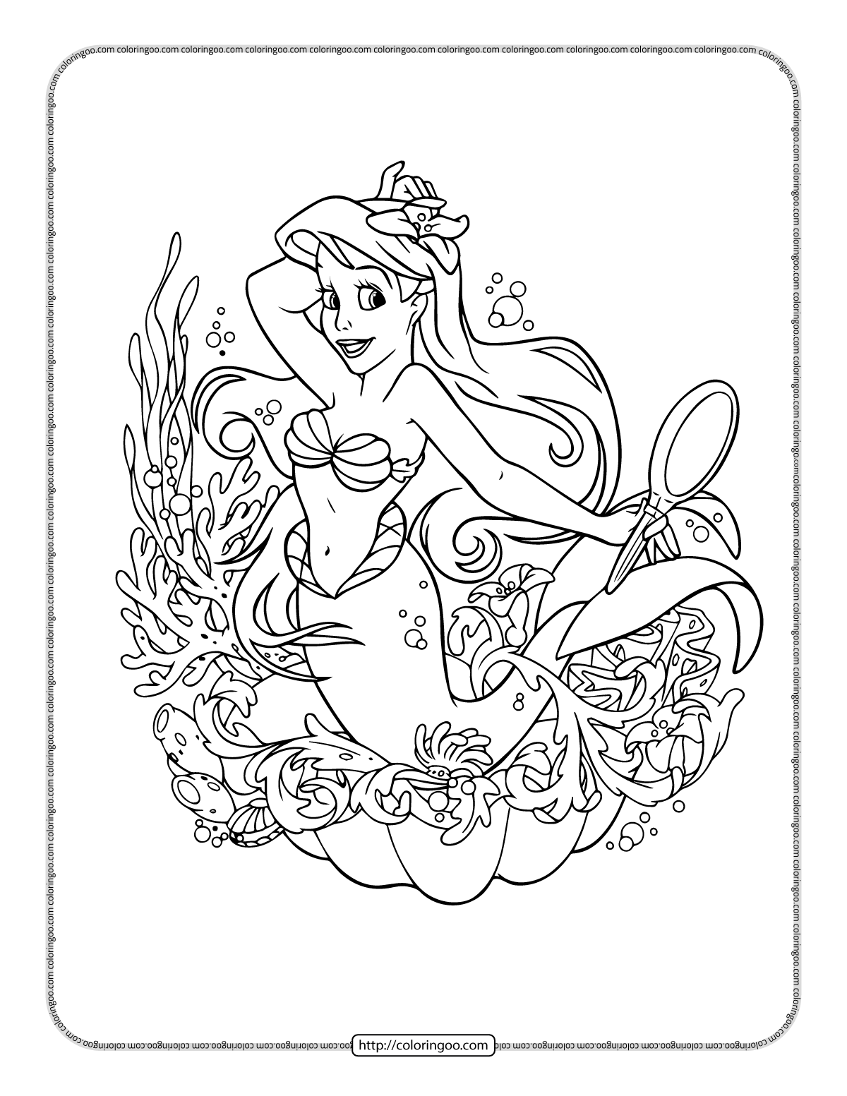 38 Cute Ariel The Little Mermaid Pictures Coloring Pages Printable 32