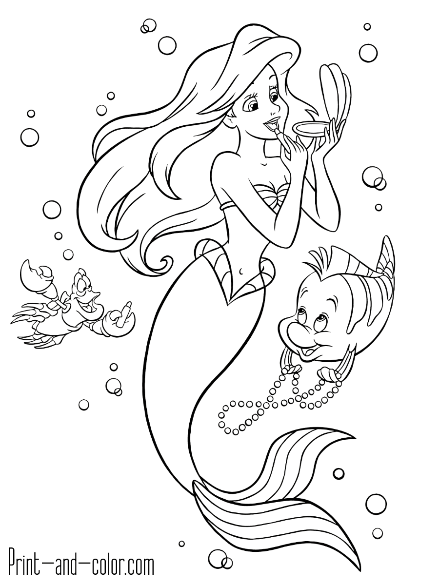 38 Cute Ariel The Little Mermaid Pictures Coloring Pages Printable 4