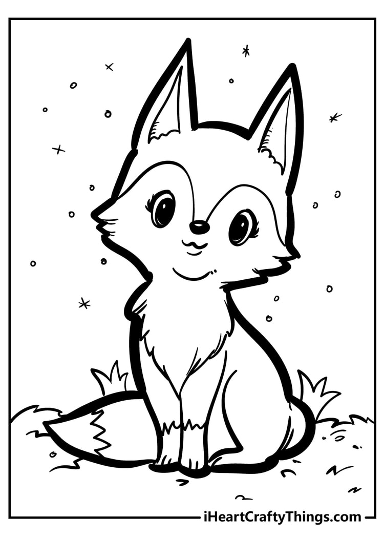 38 Fox Christmas Coloring Pages Printable 1