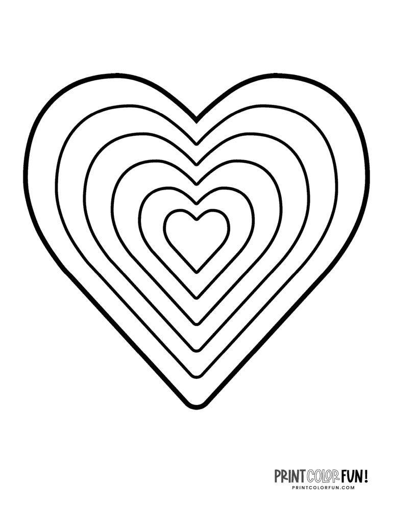 38 Valentine Heart Coloring Pages Printable 10