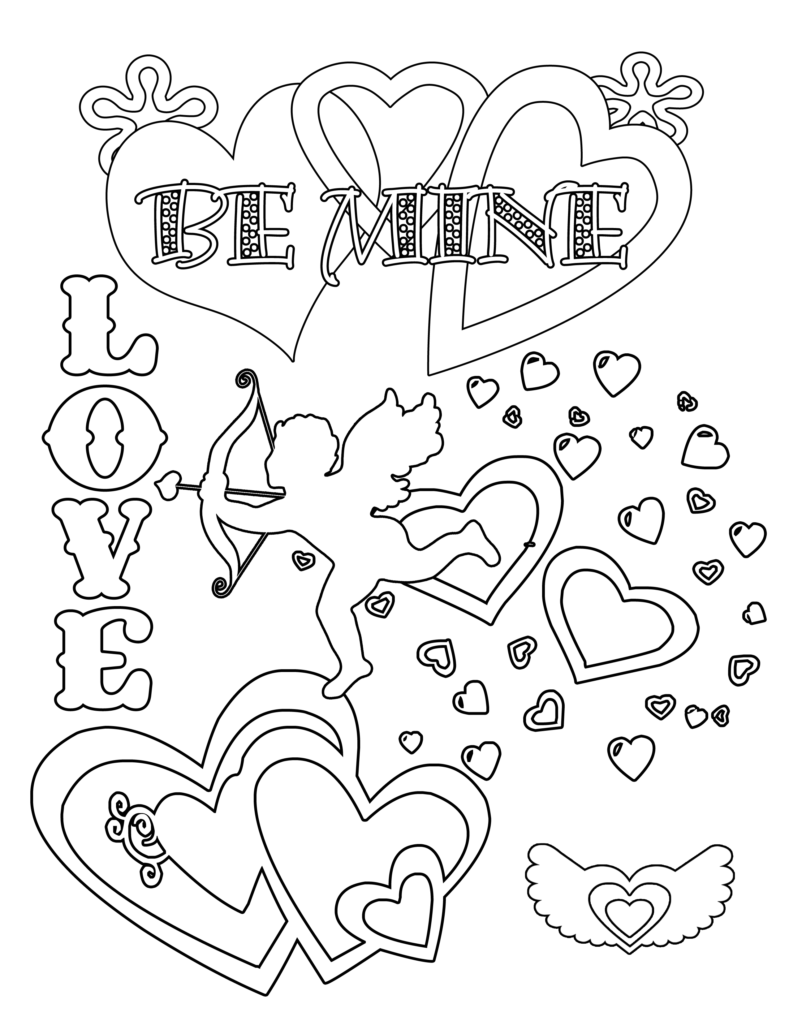 38 Valentine Heart Coloring Pages Printable 15