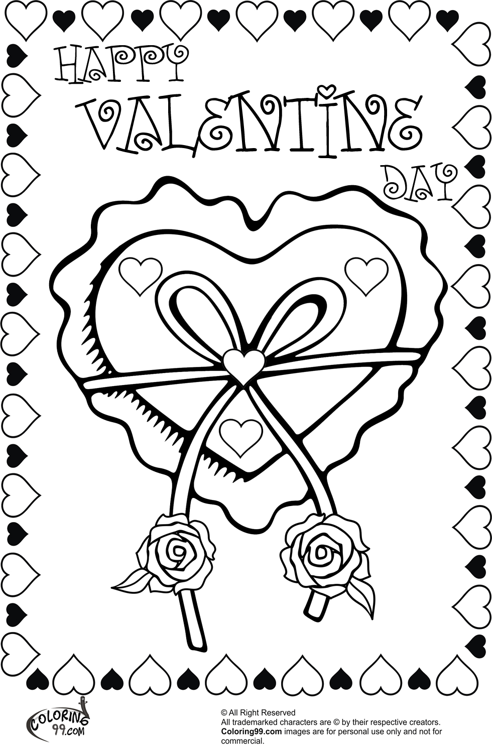 38 Valentine Heart Coloring Pages Printable 8