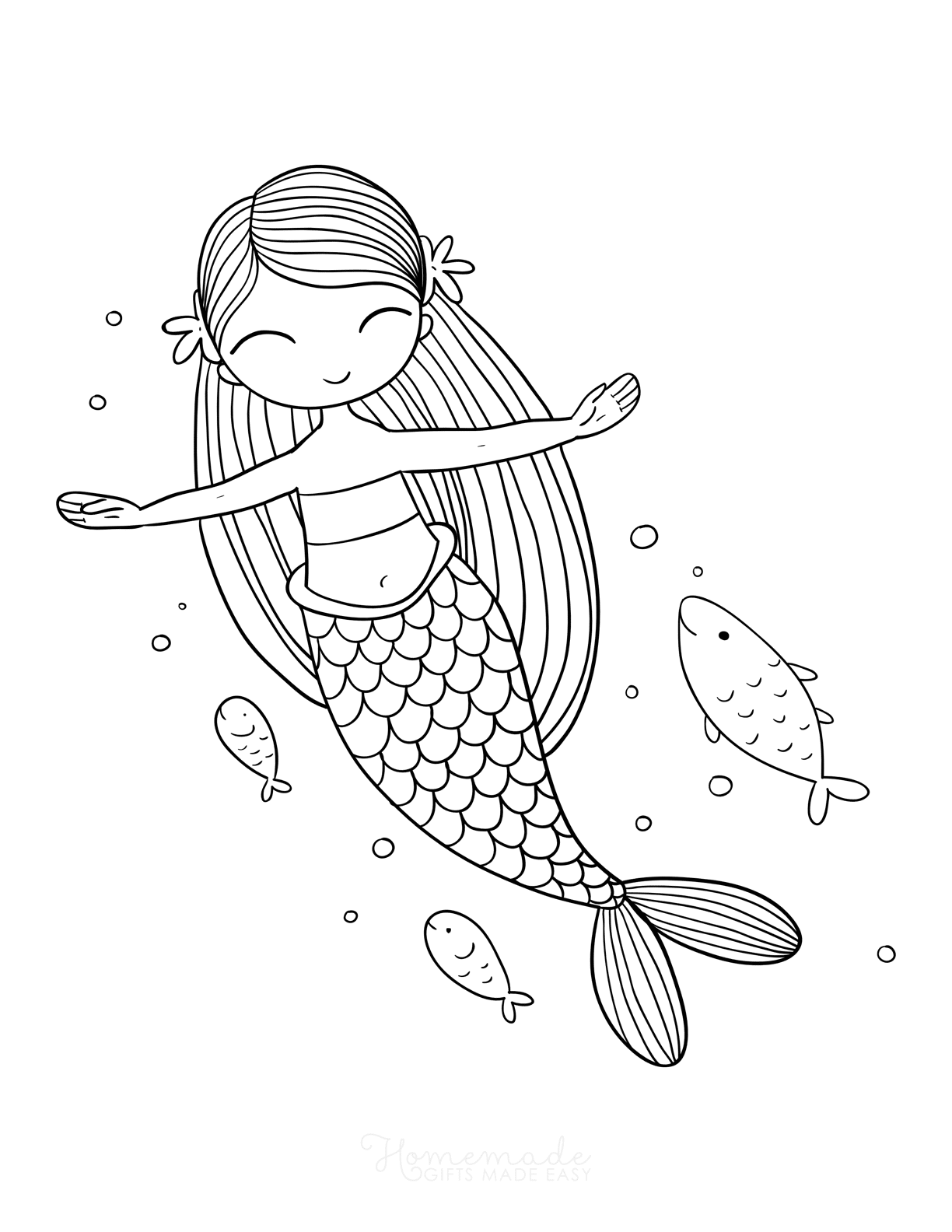 39 Festive Mermaid Birthday Coloring Pages Printable 11