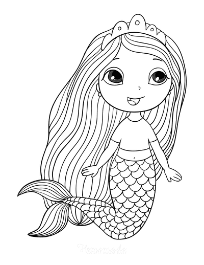 39 Festive Mermaid Birthday Coloring Pages Printable 13