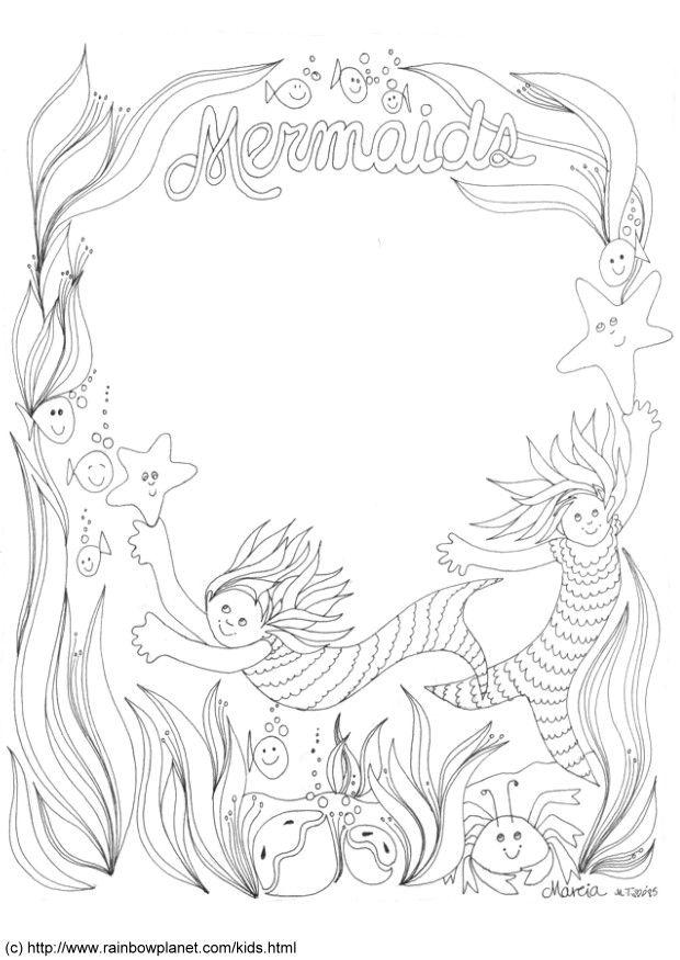 39 Festive Mermaid Birthday Coloring Pages Printable 18