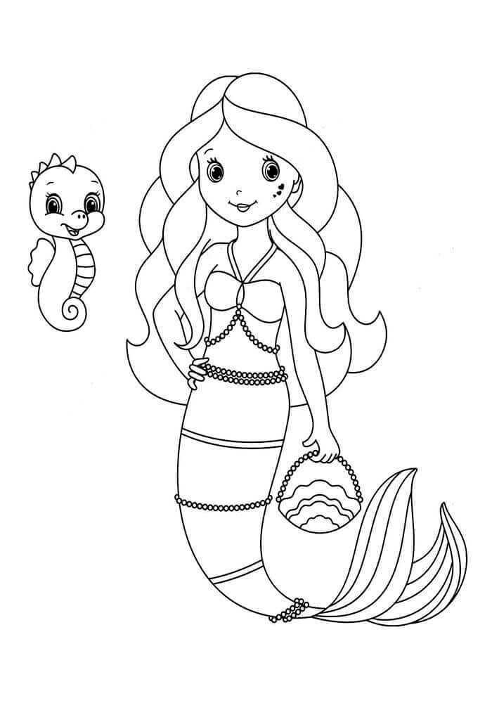 39 Festive Mermaid Birthday Coloring Pages Printable 19