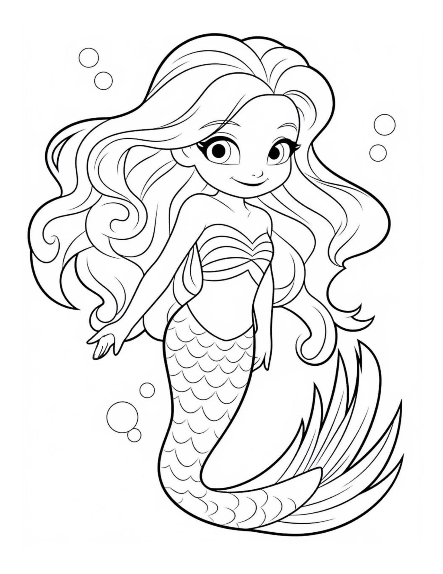 39 Festive Mermaid Birthday Coloring Pages Printable 2