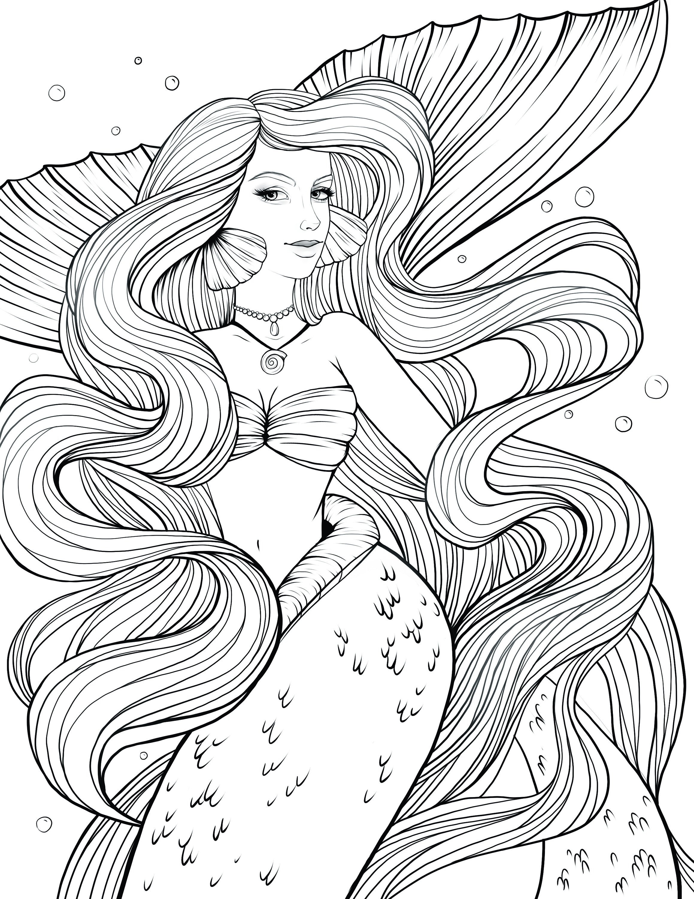 39 Festive Mermaid Birthday Coloring Pages Printable 27