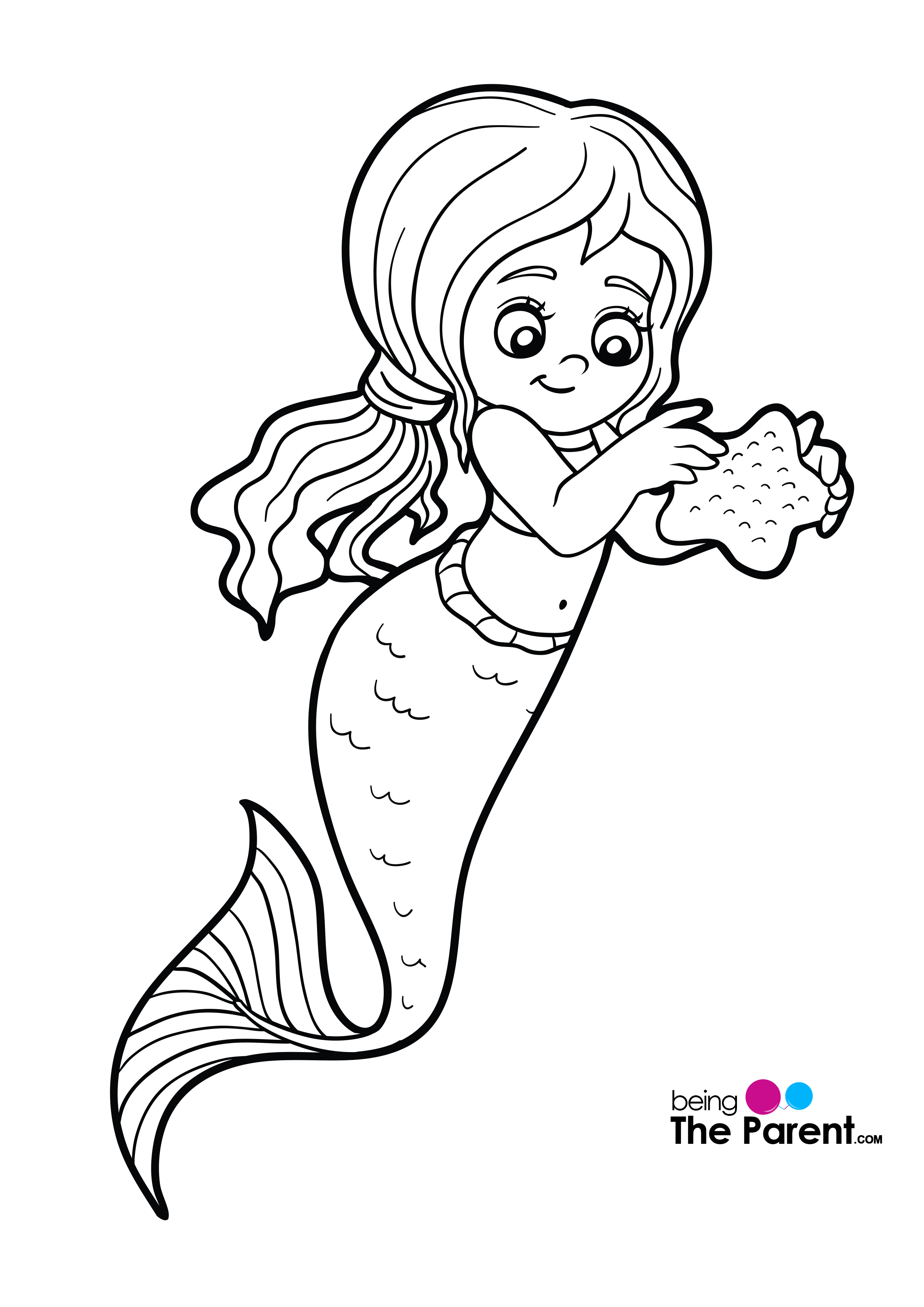 39 Festive Mermaid Birthday Coloring Pages Printable 3