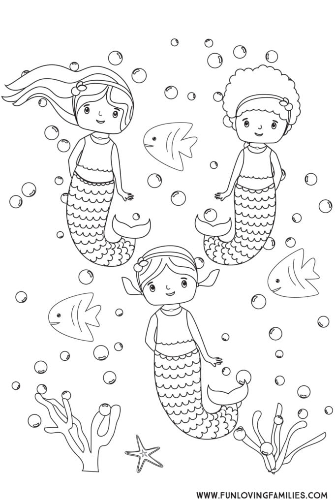 39 Festive Mermaid Birthday Coloring Pages Printable 31